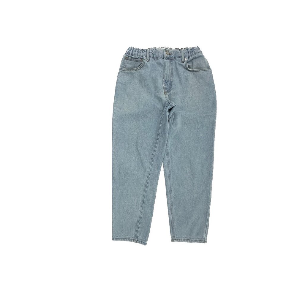 ASOS Elastic Waist Straight Crop Women's‎ size 33 Medium Blue Denim Jeans